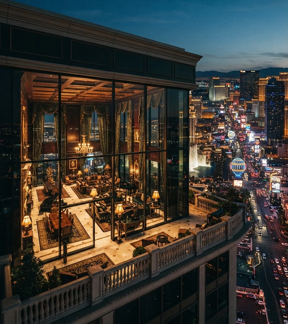 A Cenvixa Hotel penthouse suite overlooking the skyline
